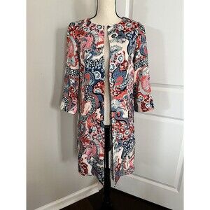 CK Bradley Colorful Print Top Coat Small EUC